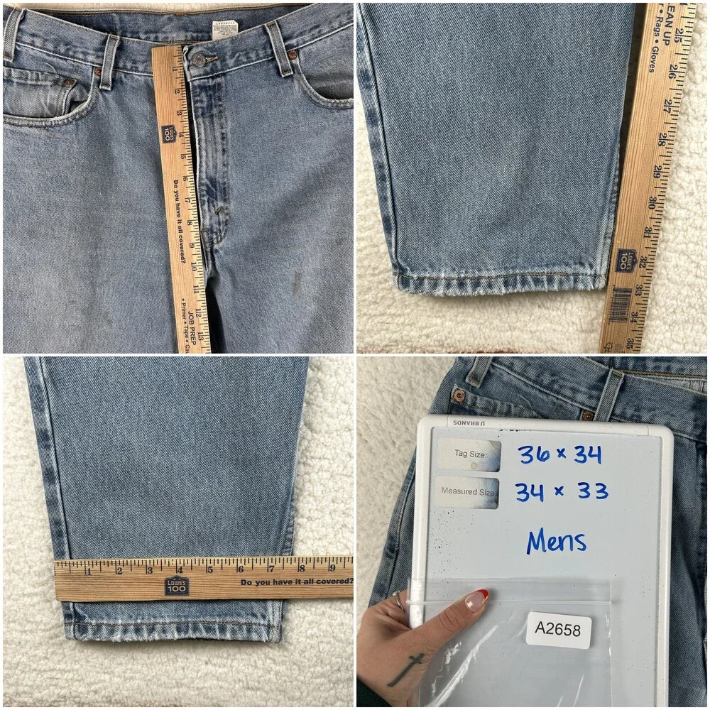 Vtg Levis 560 Jeans Mens 34x33 Light Stone Wash Blue Relaxed Tapered Zip Fly Y2K
